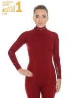 Brubeck Футболка женская дл.рукав Wool Merino 78% Бордо в Ульяновске