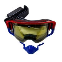 AiM Очки снегоходные с магнитной линзой и подогревом (PRO) 31-107 Accu Heated Red-Blue Glossy в Ульяновске