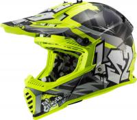 LS2 Шлем MX437 Fast Mini Crusher Черно-желтый в Ульяновске