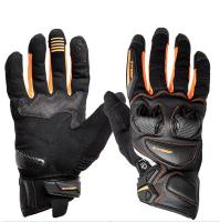 Sweep Перчатки кожаные+текстиль Hammer Black/Orange в Ульяновске