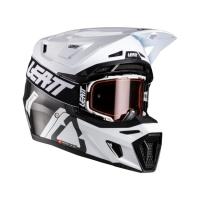 Leatt Мотошлем 9.5 Carbon-White + очки Velocity 6.5 V26 в Ульяновске